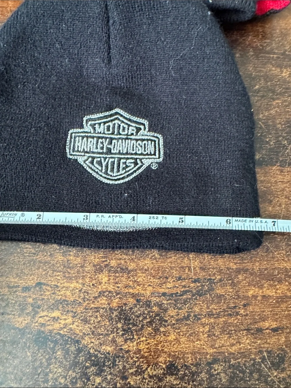 Harley-Davidson Bar and Shield Black Beanie with Grey/Asphalt Stripe small